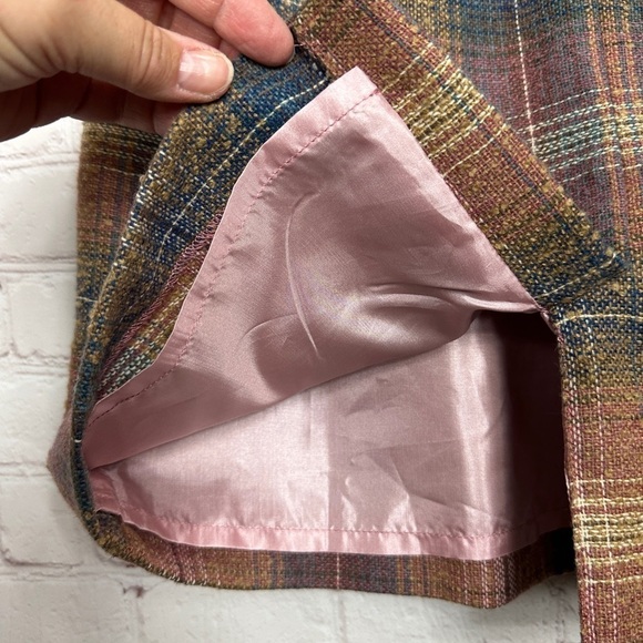 Chadwicks of Boston Plaid 54% Wool Skirt Pink‎ Gray, Size 4 Petite 4P, GUC - Picture 3 of 5